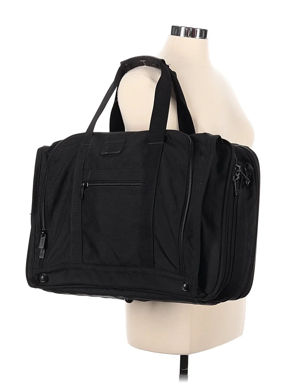 TUMI Black Nylon Expandable Weekender Duffel Bag